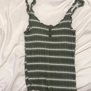 green and white striped crop